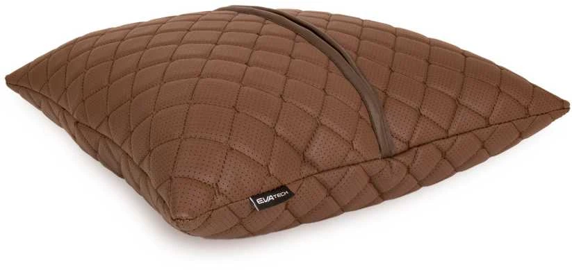 Automobilio pagalvė EVAtech ECO 40x40 cm - ruda / rudos siūlės
