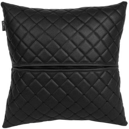 Automobilio pagalvė EVAtech ECO 40x40 cm - juoda / juodos siūlės