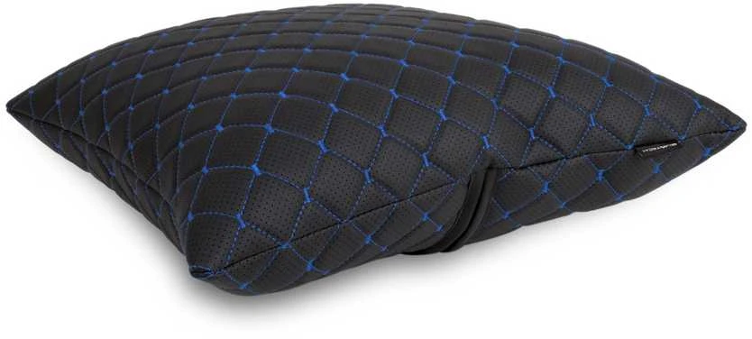 Automobilio pagalvė EVAtech ECO 40x40 cm - juoda / mėlynos siūlės