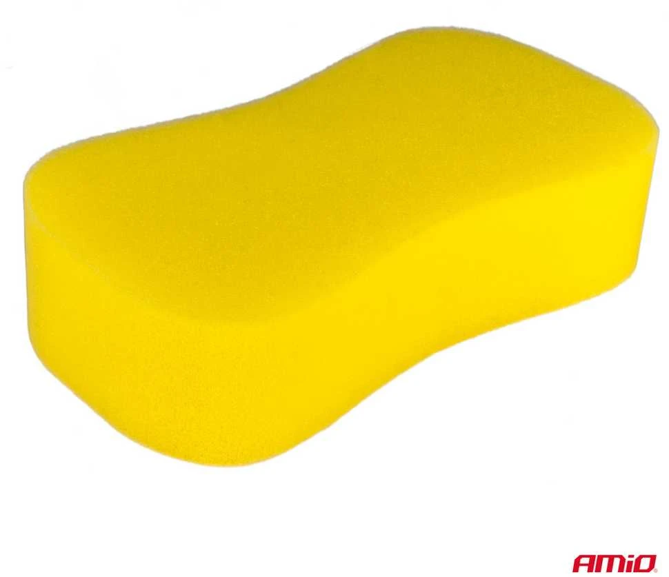 Geltona automobiliui plauti skirta poroloninė kempinė