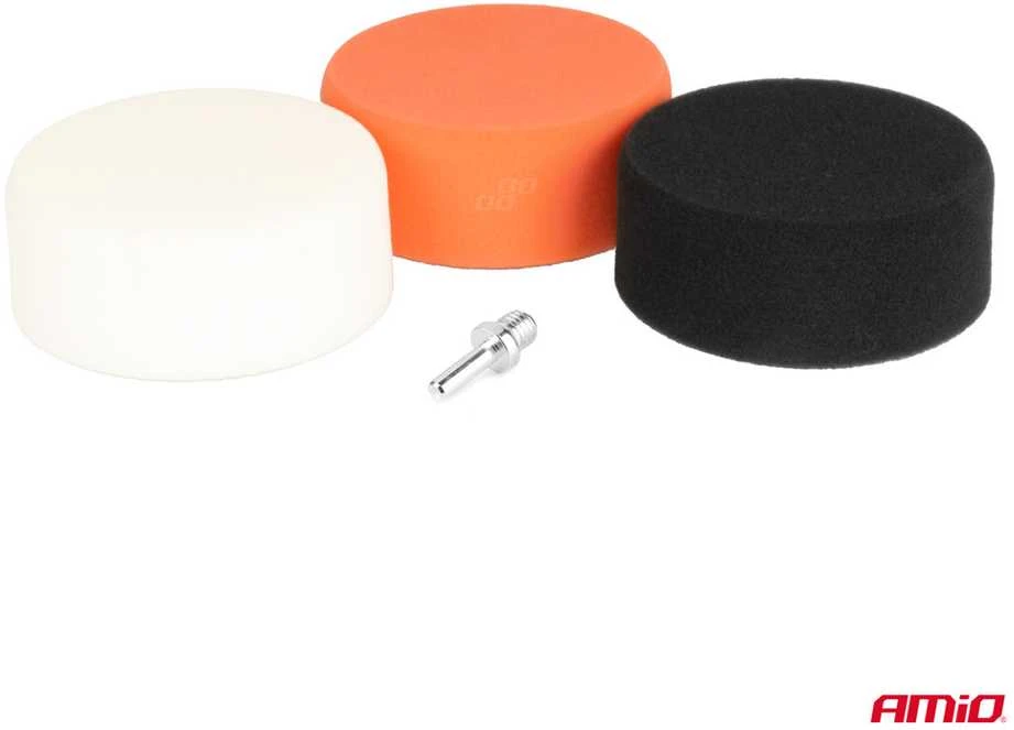 Automobilio poliravimo diskų komplektas 3 vnt. x 125 mm + M14 adapteris AMIO-02648