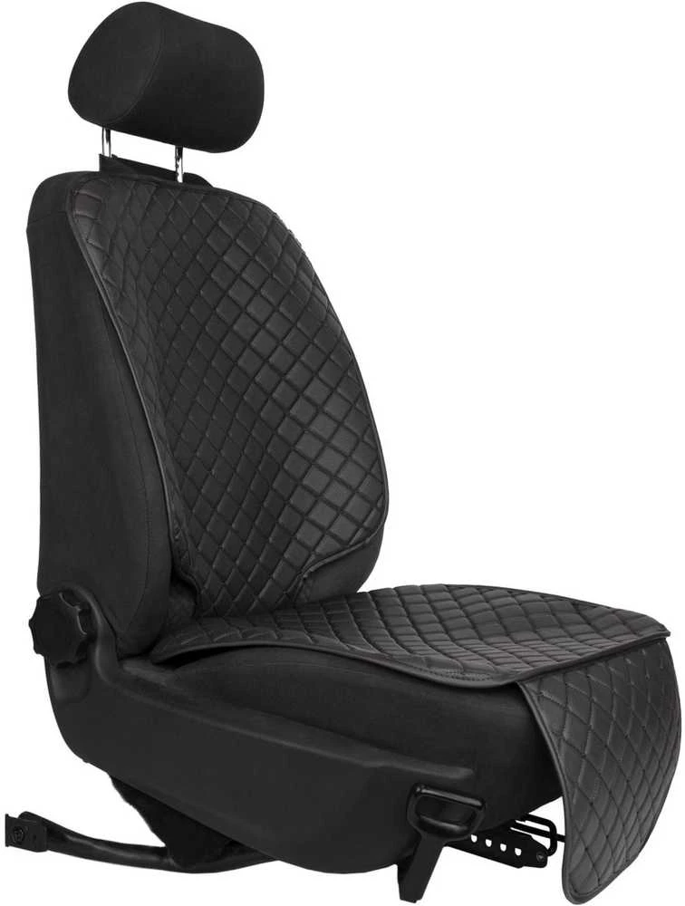 Automobilio sėdynės apsauga po vaikiška kėdute EVAtech ECO - juoda / juodi kraštai / juodos siūlės