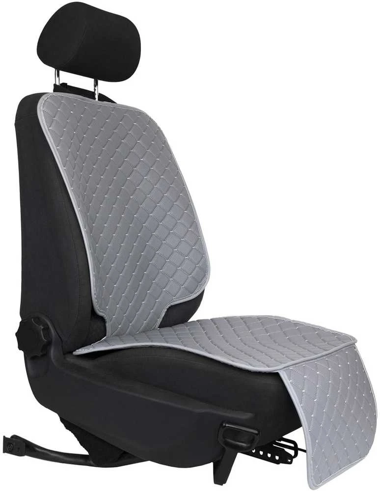 Automobilio sėdynės apsauga po vaikiška kėdute EVAtech ECO - pilka / pilki kraštai / pilkos siūlės