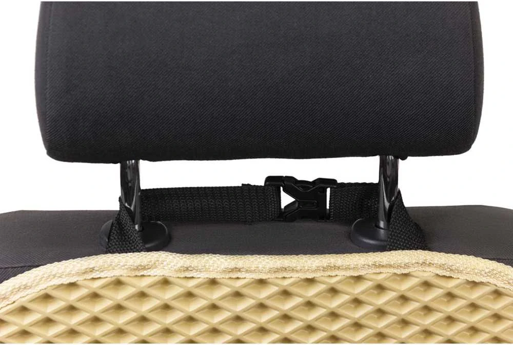Automobilio sėdynės atlošo apsauga nuo vaikų EVAtech 68x46 cm - smėlio / smėlio kraštai