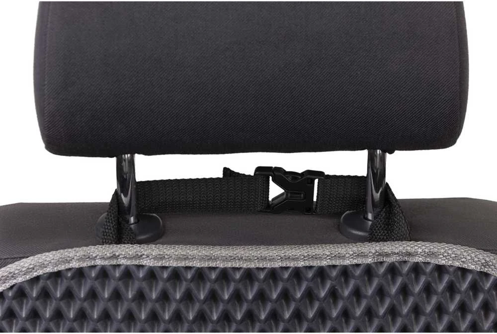 Automobilio sėdynės atlošo apsauga nuo vaikų EVAtech 68x46 cm - pilka / pilki kraštai