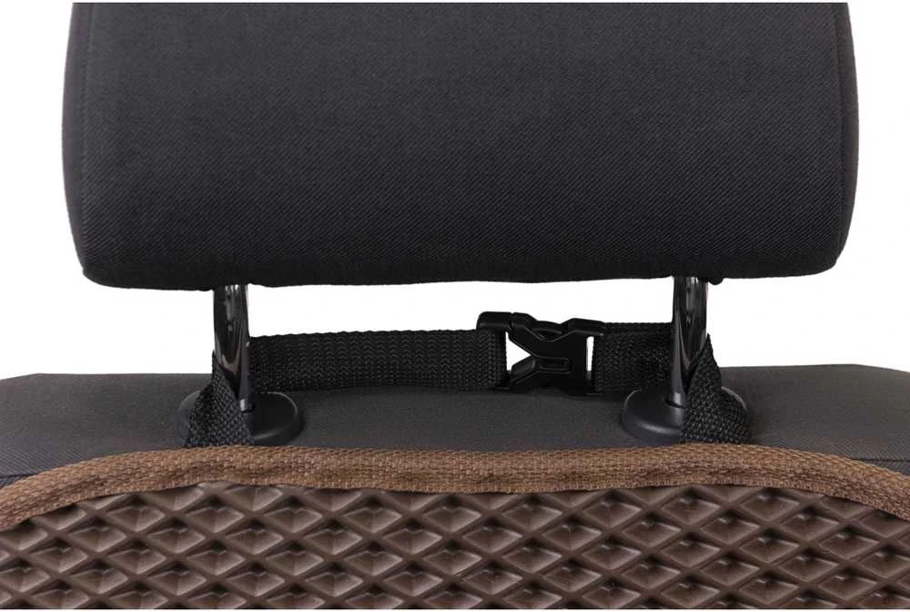 Automobilio sėdynės atlošo apsauga nuo vaikų EVAtech 68x46 cm - ruda / rudi kraštai