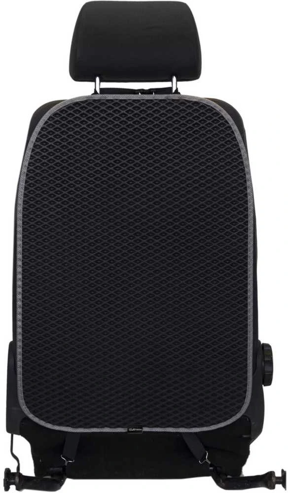 Automobilio sėdynės atlošo apsauga nuo vaikų EVAtech 68x46 cm - juoda / pilki kraštai