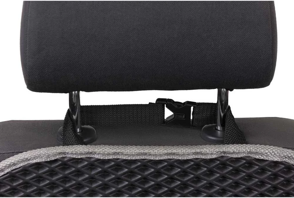 Automobilio sėdynės atlošo apsauga nuo vaikų EVAtech 68x46 cm - juoda / pilki kraštai