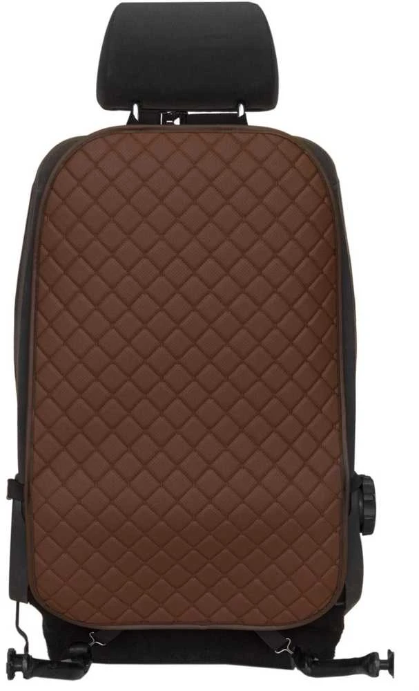 Automobilio sėdynės atlošo apsauga nuo vaikų EVAtech ECO 75x46 cm - ruda / rudos kraštai / rudos siūlės