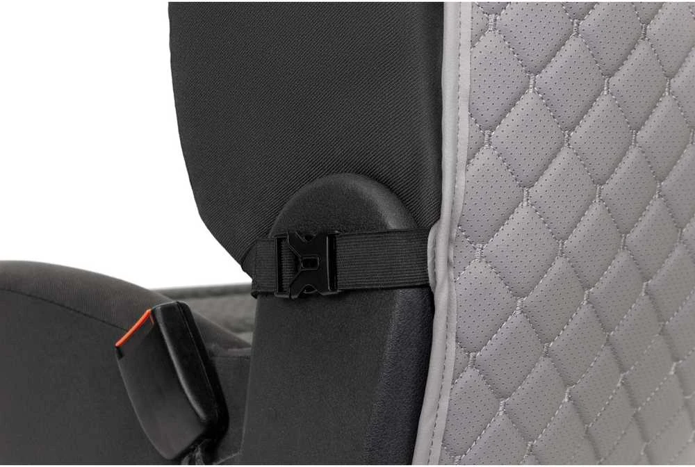 Automobilio sėdynės atlošo apsauga nuo vaikų EVAtech ECO 75x46 cm - pilka / pilki kraštai / pilkos siūlės