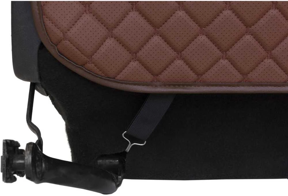 Automobilio sėdynės atlošo apsauga nuo vaikų EVAtech ECO 75x46 cm - ruda / rudos kraštai / rudos siūlės