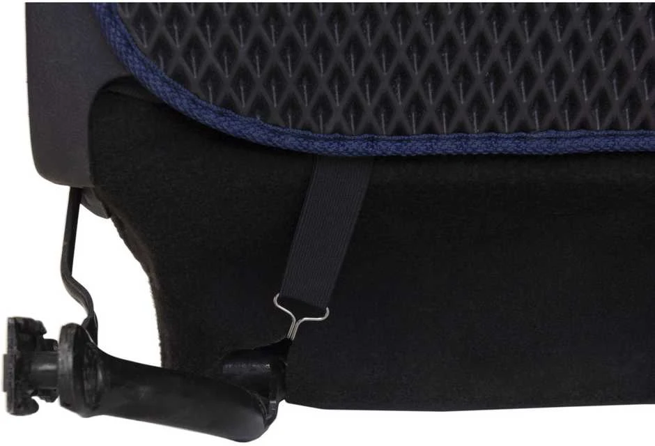 Automobilio sėdynės atlošo apsauga nuo vaikų EVAtech 68x46 cm - juoda / tamsiai mėlyni kraštai