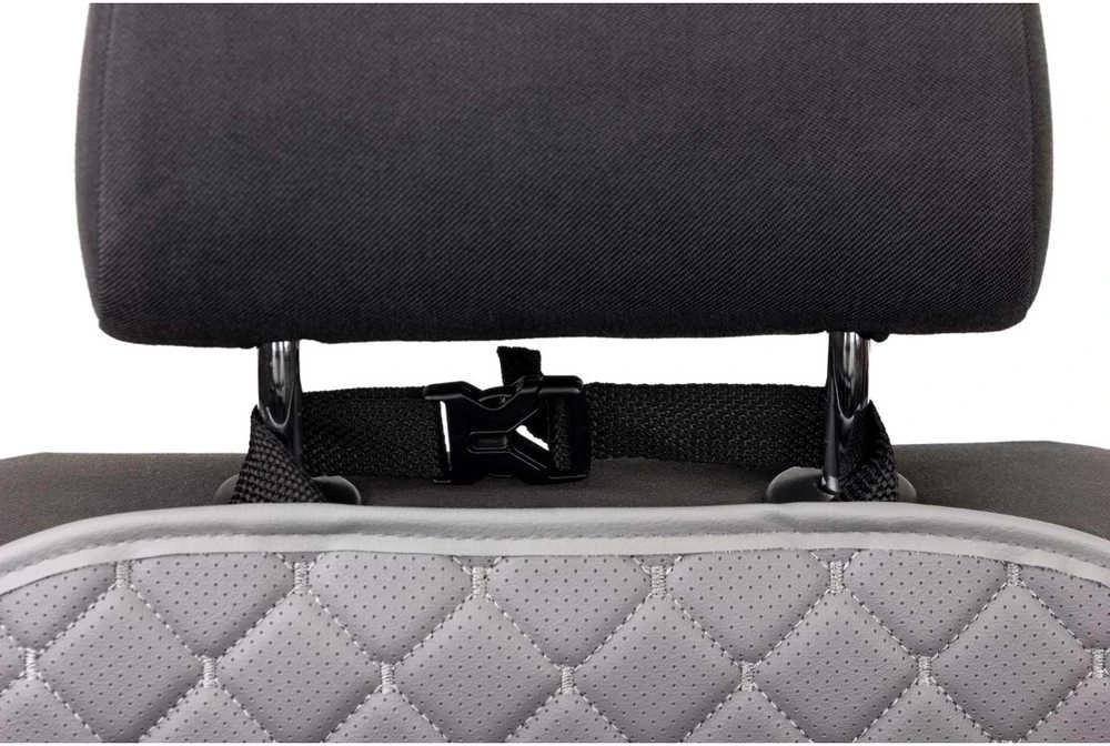 Automobilio sėdynės atlošo apsauga nuo vaikų EVAtech ECO 75x46 cm - pilka / pilki kraštai / pilkos siūlės