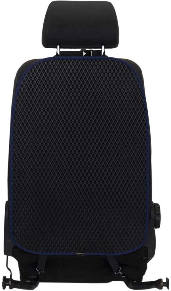 Automobilio sėdynės atlošo apsauga nuo vaikų EVAtech 68x46 cm - juoda / tamsiai mėlyni kraštai