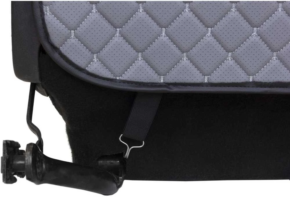 Automobilio sėdynės atlošo apsauga nuo vaikų EVAtech ECO 75x46 cm - pilka / juodi kraštai / pilkos siūlės