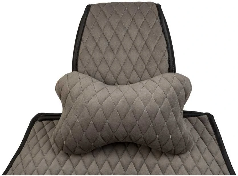 Automobilio sėdynės galvos atramos pagalvė EVAtech 27x16 cm - pilka / pilkos siūlės