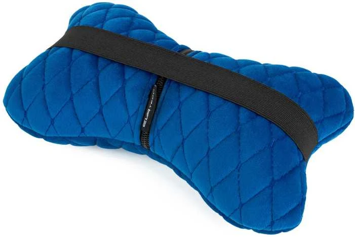Automobilio sėdynės galvos atramos pagalvė EVAtech 27x16 cm - mėlyna / mėlynos siūlės