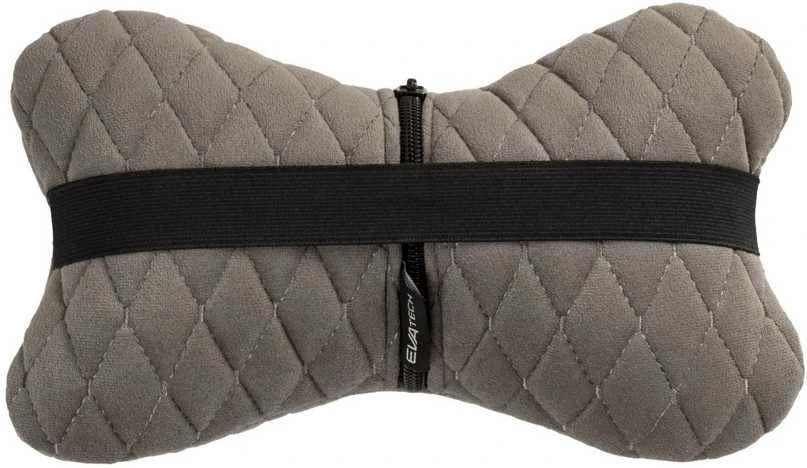 Automobilio sėdynės galvos atramos pagalvė EVAtech 27x16 cm - pilka / pilkos siūlės