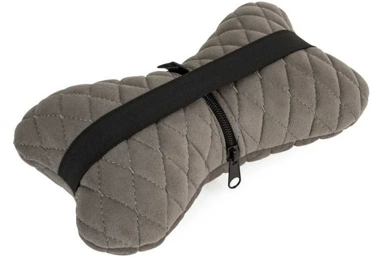 Automobilio sėdynės galvos atramos pagalvė EVAtech 27x16 cm - pilka / pilkos siūlės