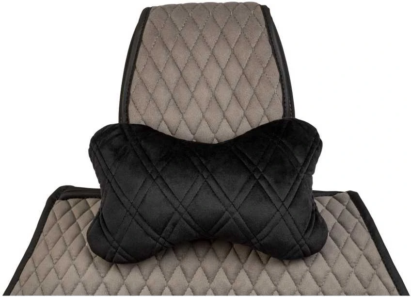 Automobilio sėdynės galvos atramos pagalvė EVAtech 27x16 cm - juoda / juodos siūlės