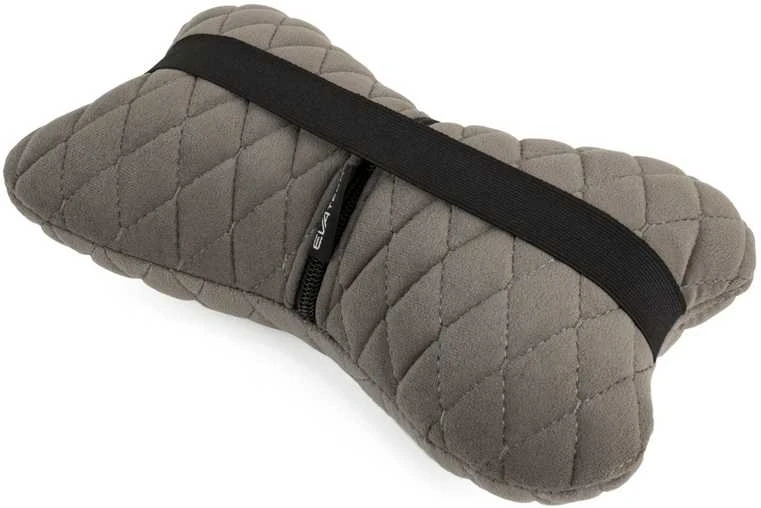 Automobilio sėdynės galvos atramos pagalvė EVAtech 27x16 cm - pilka / pilkos siūlės