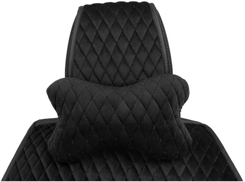 Automobilio sėdynės galvos atramos pagalvė EVAtech 27x16 cm - juoda / juodos siūlės