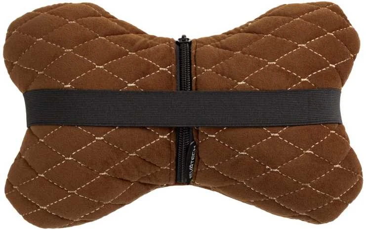 Automobilio sėdynės galvos atramos pagalvė EVAtech 27x16 cm - ruda / rudos siūlės