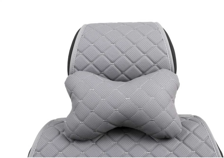 Automobilio sėdynės galvos atramos pagalvė EVAtech ECO 27x16 cm - pilka / pilkos siūlės