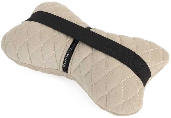 Automobilio sėdynės galvos atramos pagalvė EVAtech 27x16 cm - smėlio / smėlio siūlės