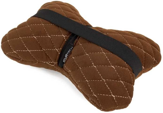 Automobilio sėdynės galvos atramos pagalvė EVAtech 27x16 cm - ruda / rudos siūlės
