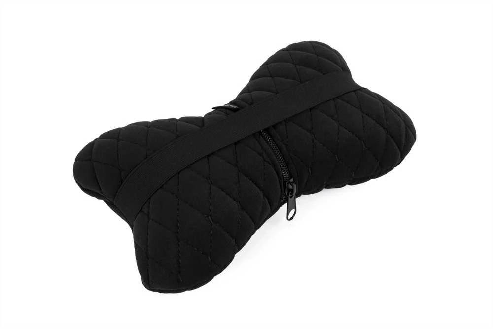 Automobilio sėdynės galvos atramos pagalvė EVAtech 27x16 cm - juoda / juodos siūlės