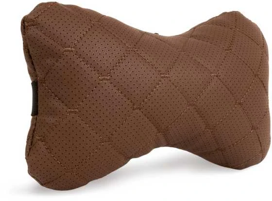 Automobilio sėdynės galvos atramos pagalvė EVAtech ECO 27x16 cm - ruda / rudos siūlės