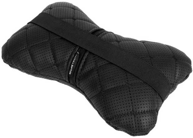 Automobilio sėdynės galvos atramos pagalvė EVAtech ECO 27x16 cm - juoda / juodos siūlės