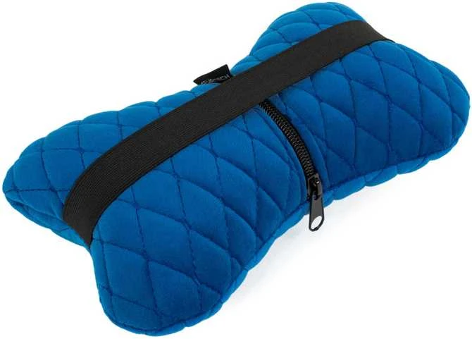 Automobilio sėdynės galvos atramos pagalvė EVAtech 27x16 cm - mėlyna / mėlynos siūlės