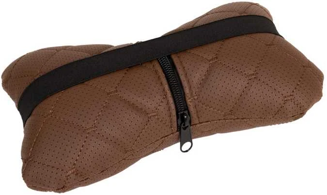 Automobilio sėdynės galvos atramos pagalvė EVAtech ECO 27x16 cm - ruda / rudos siūlės