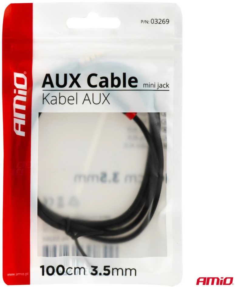 AUX kabelis Mini Jack–Jack 3,5 mm 100cm AMIO-03269