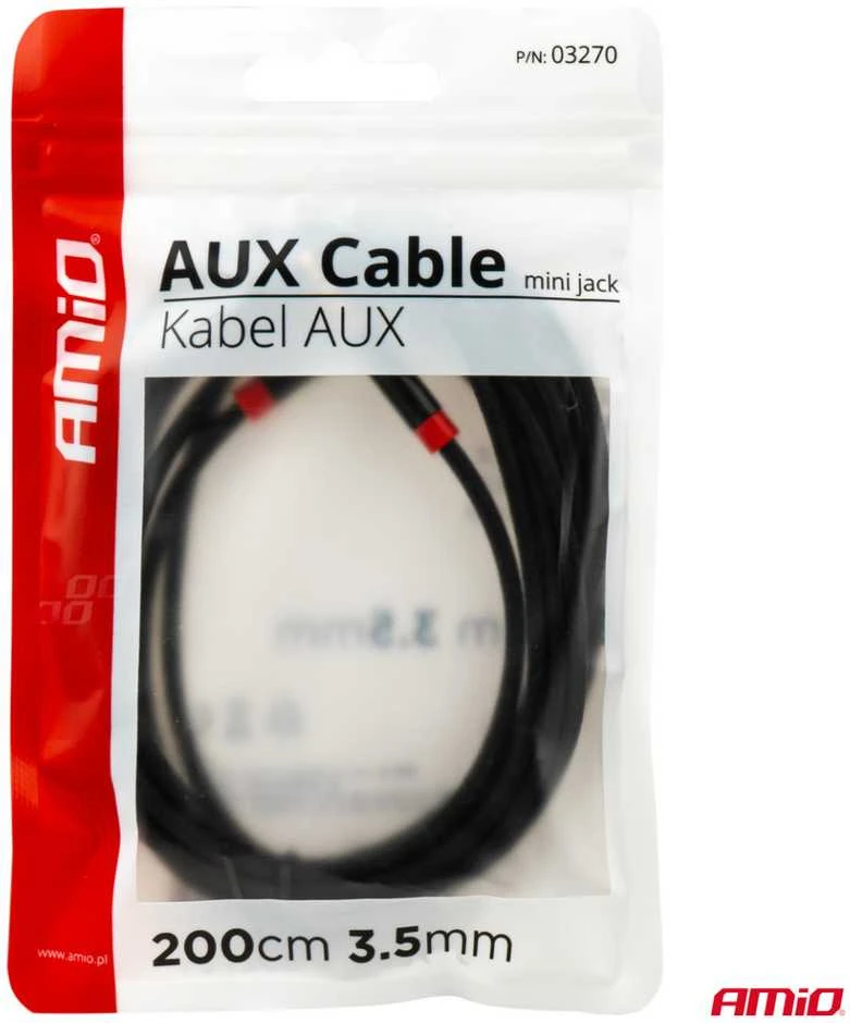 AUX kabelis Mini Jack–Jack 3,5 mm 200 cm AMIO-03270