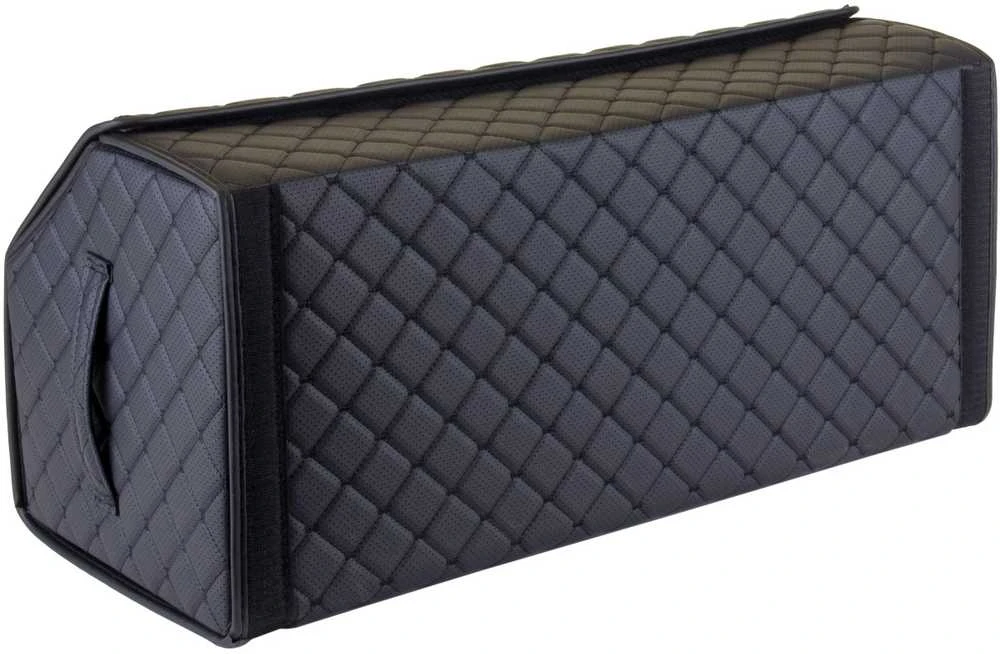 Bagažinės daiktadėžė EVAtech ECO L 30x30x65 cm - juoda / juodi kraštai / juodos siūlės / juodas vidus