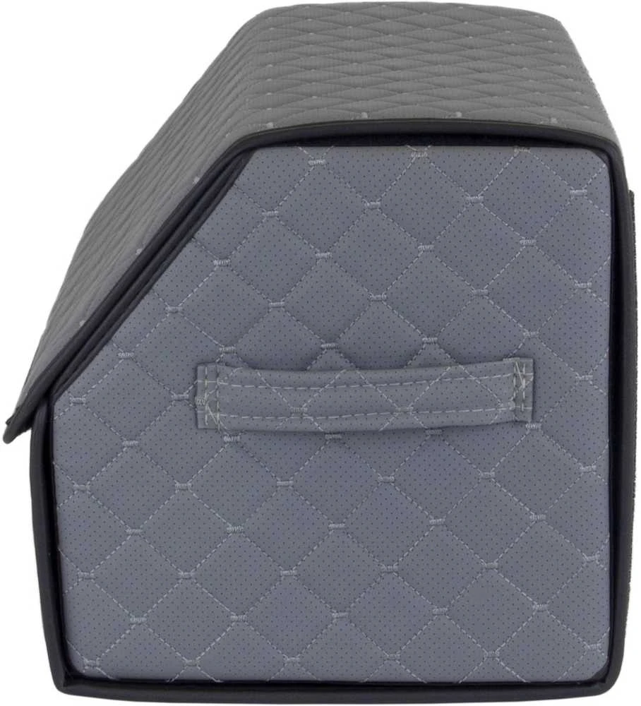 Bagažinės daiktadėžė EVAtech ECO M 30x30x50 cm - juoda / juodi kraštai / mėlynos siūlės / juodas vidus