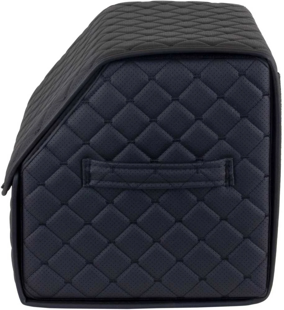 Bagažinės daiktadėžė EVAtech ECO S 30x30x35 cm - juoda / juodi kraštai / juodos siūlės / raudonas vidus