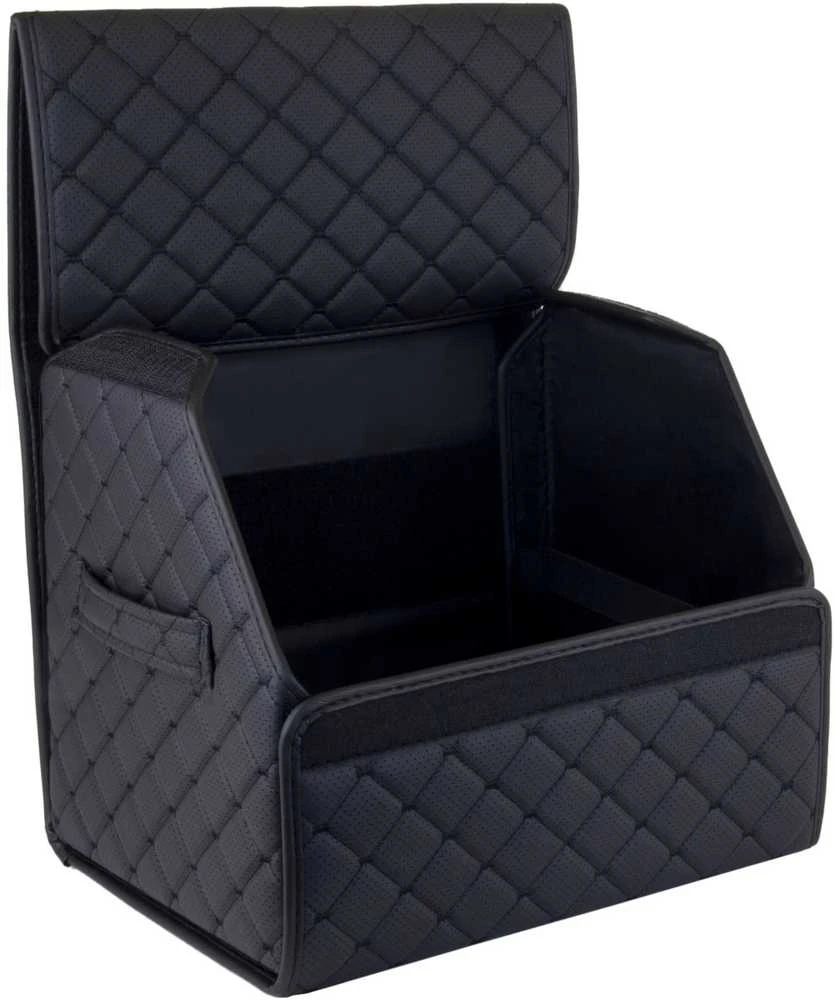 Bagažinės daiktadėžė EVAtech ECO S 30x30x35 cm - juoda / juodi kraštai / juodos siūlės / juodas vidus