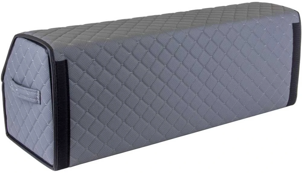 Bagažinės daiktadėžė EVAtech ECO XL 30x30x80 cm - pilka / juodi kraštai / pilkos siūlės / juodas vidus