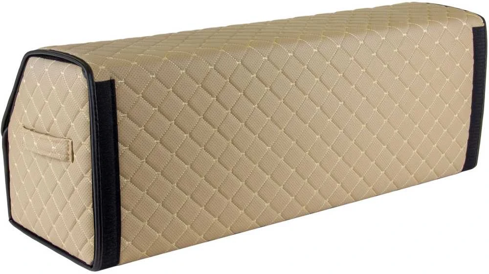 Bagažinės daiktadėžė EVAtech ECO XL 30x30x80 cm - smėlio / juodi kraštai / smėlio siūlės / juodas vidus