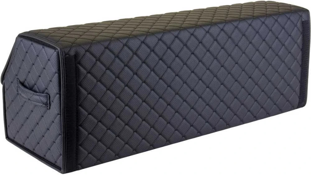 Bagažinės daiktadėžė EVAtech ECO XL 30x30x80 cm - juoda / juodi kraštai / juodos siūlės / raudonas vidus
