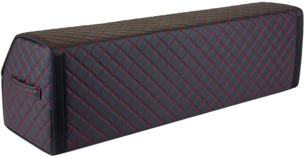 Bagažinės daiktadėžė EVAtech ECO XXL 30x30x100 cm - juoda / juodi kraštai / raudonos siūlės / juodas vidus