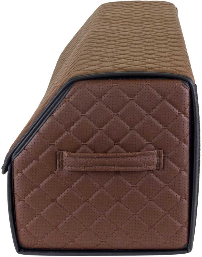 Bagažinės daiktadėžė EVAtech ECO XXL 30x30x100 cm - ruda / juodi kraštai / rudos siūlės / juodas vidus