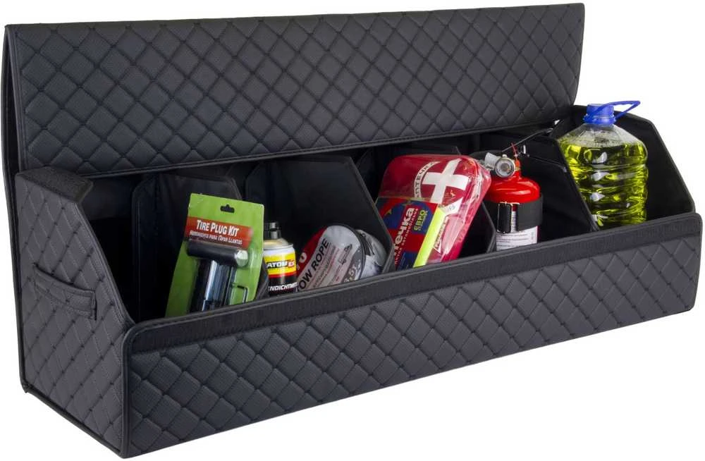 Bagažinės daiktadėžė EVAtech ECO XXL 30x30x100 cm - juoda / juodi kraštai / juodos siūlės / juodas vidus