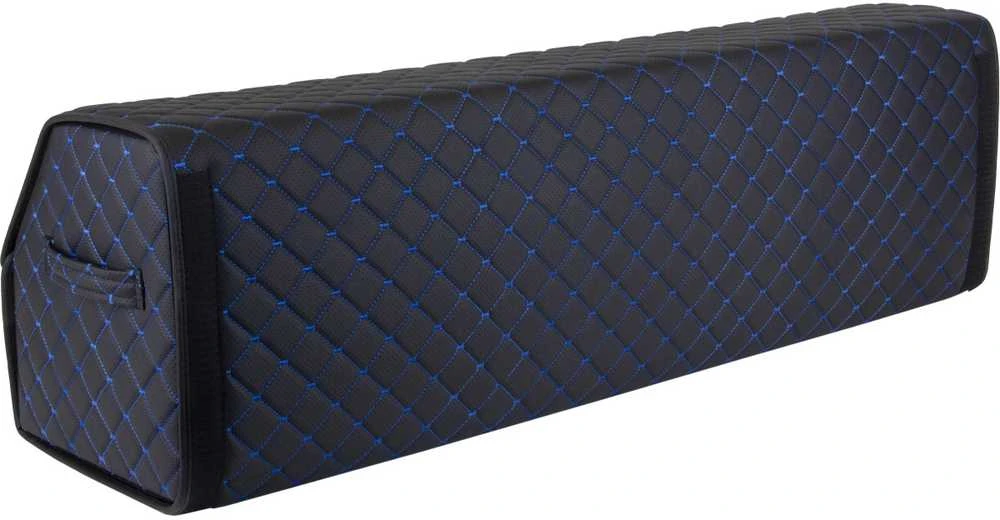 Bagažinės daiktadėžė EVAtech ECO XXL 30x30x100 cm - juoda / juodi kraštai / mėlynos siūlės / raudonas vidus