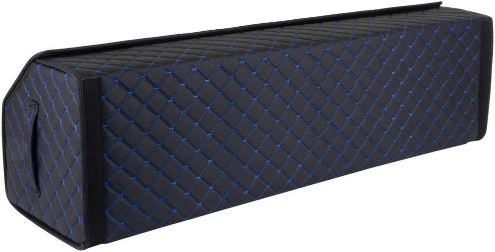 Bagažinės daiktadėžė EVAtech ECO XXL 30x30x100 cm - juoda / juodi kraštai / mėlynos siūlės / juodas vidus