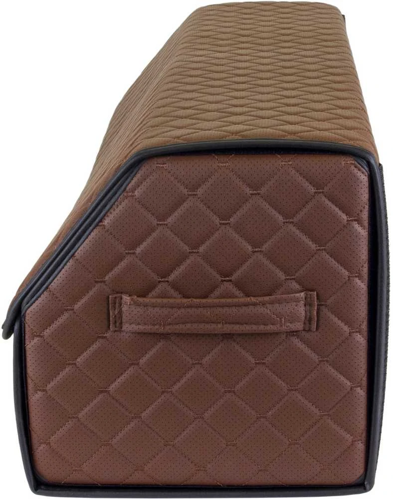 Bagažinės daiktadėžė EVAtech ECO XXL 30x30x100 cm - ruda / juodi kraštai / rudos siūlės / raudonas vidus